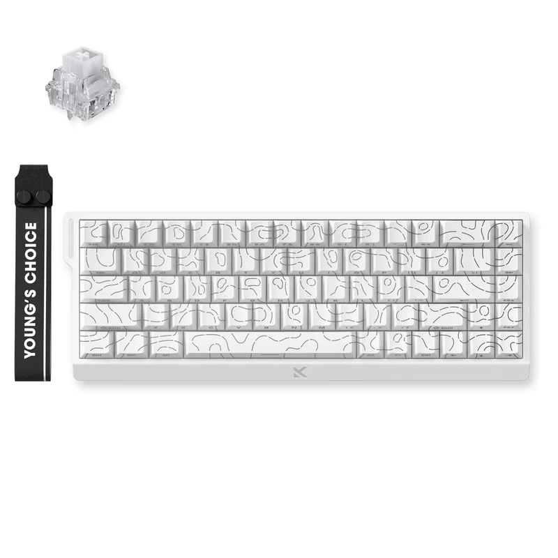 MCHOSE Ace 68 HE Magnetic Switch Gaming Keyboard – White Topographic — thumbnail 2