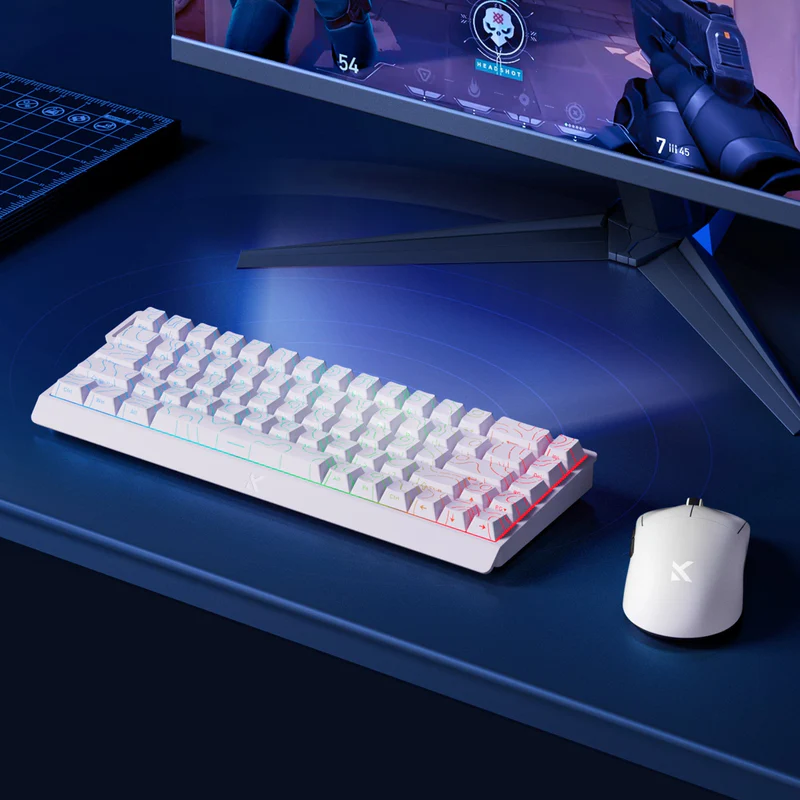 MCHOSE Ace 68 HE Magnetic Switch Gaming Keyboard – White Topographic — thumbnail 6