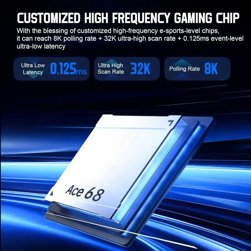 MCHOSE Ace 68 Hall Effect Magnetic Switch Gaming Keyboard – Solid Black — thumbnail 4