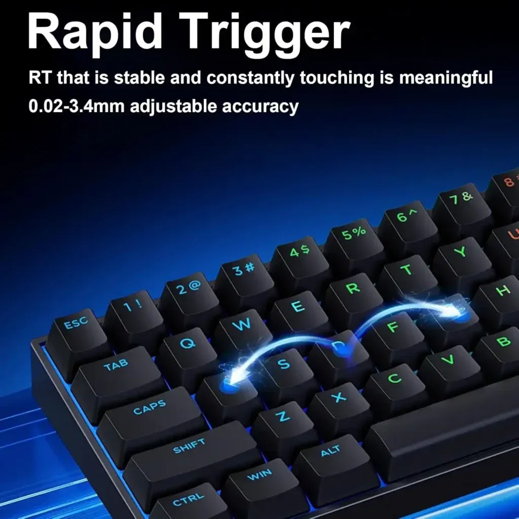 MCHOSE Ace 68 Hall Effect Magnetic Switch Gaming Keyboard – Solid Black — thumbnail 6